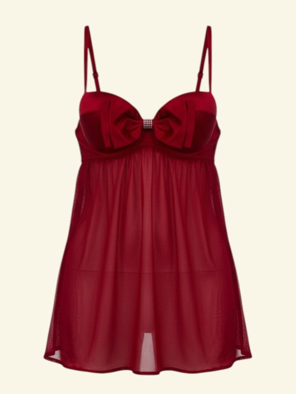 Betsey Johnson‎ Red Sheer Babydoll Top